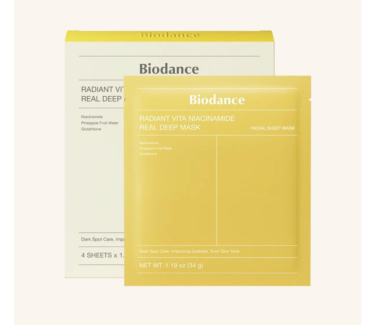 Biodance Radiant Vita Niacinamide Real Deep Mask 34g x 4